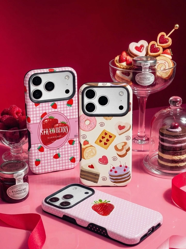 Phone Cases & Mobile Accessories creative ad: Valentine dessert world built around cases
