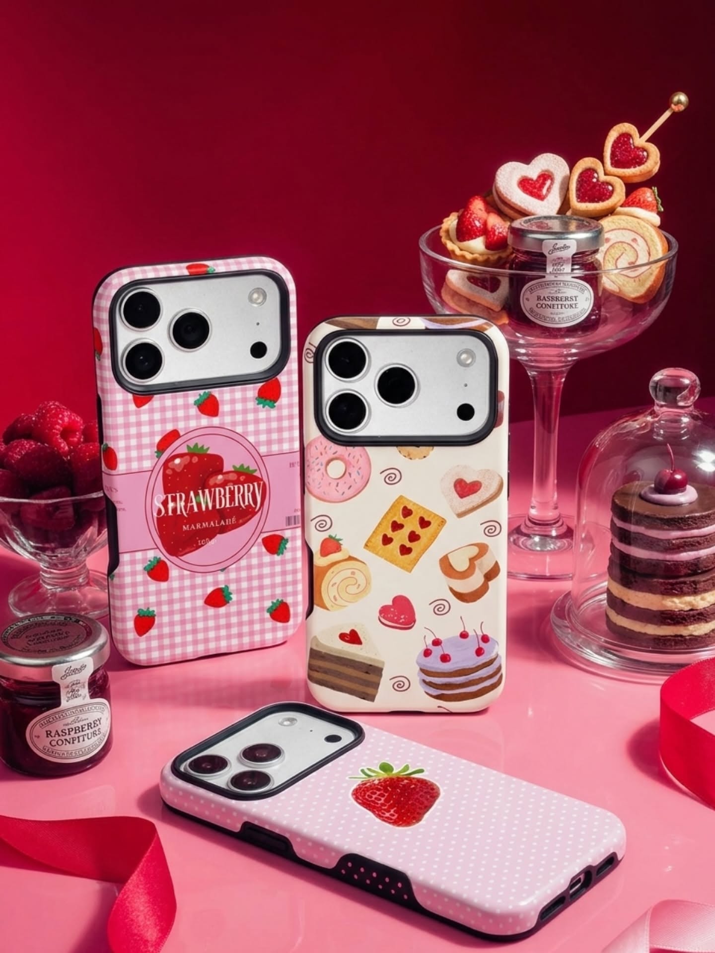 Instagram post: Valentine dessert world built around cases