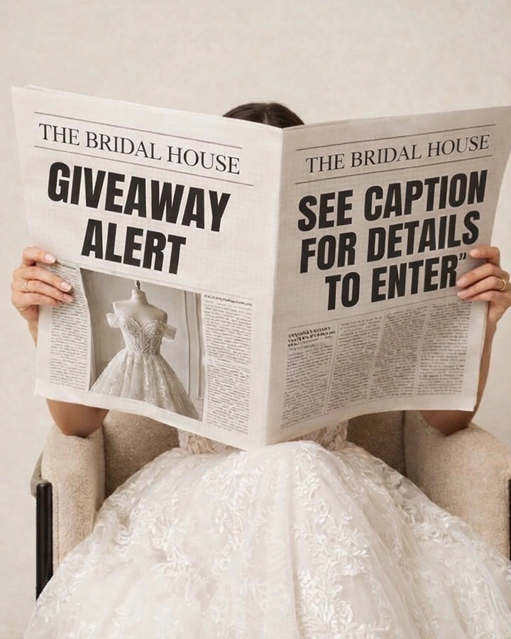 Wedding Planners creative ad: Bride reading newspaper giveaway headline