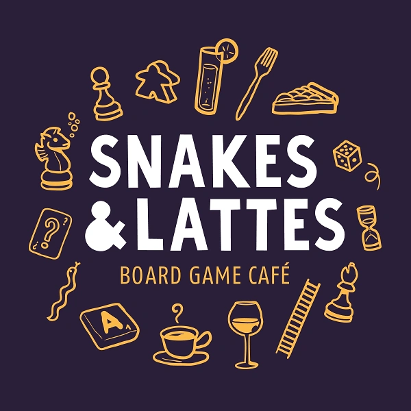 Board Games & Game Cafes creative ad: Pun-led illustrated cafe poster