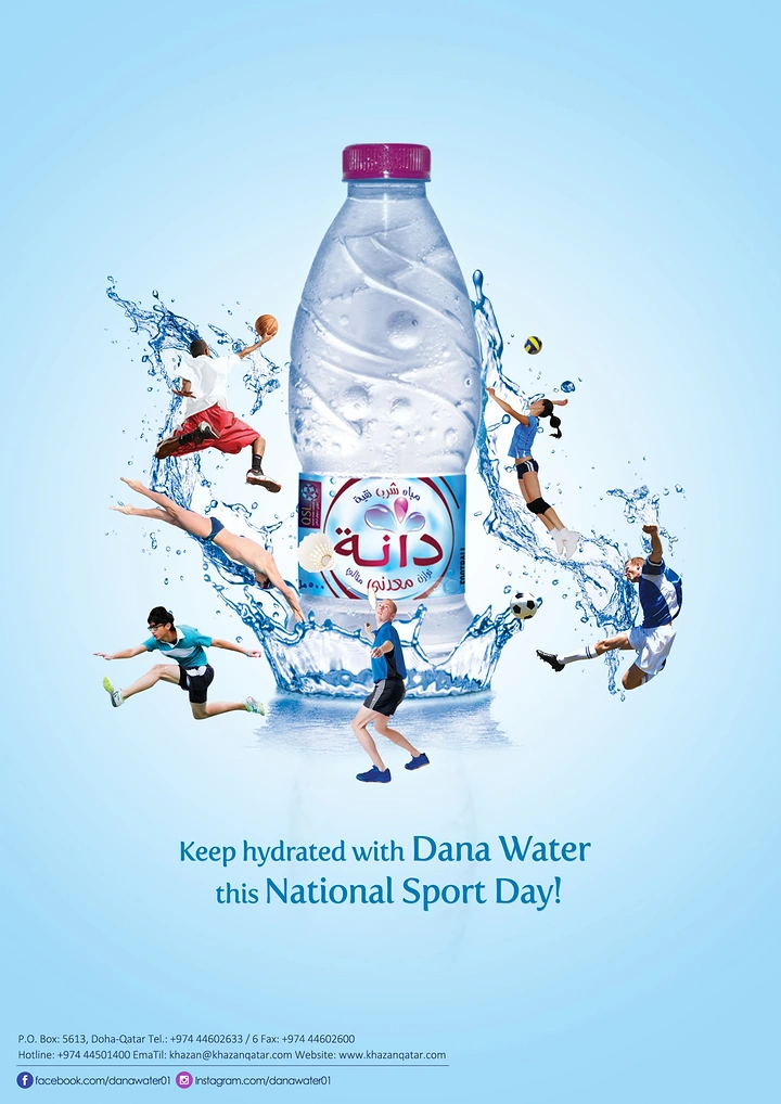 Packaged Drinking Water creative ad: Bottle becomes a playful splash arena