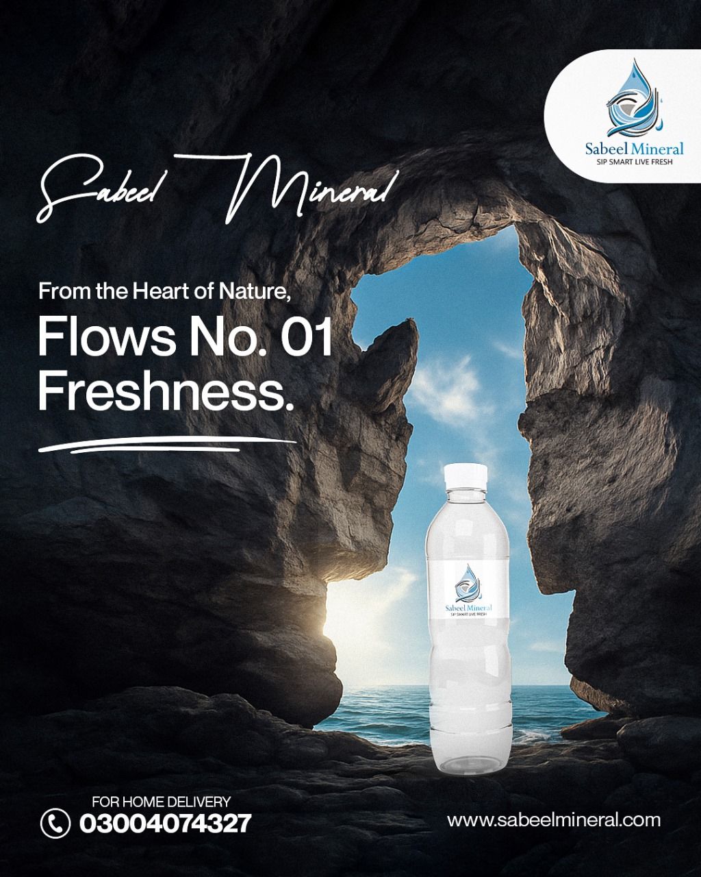 Instagram post: Cave frames bottle as natural source