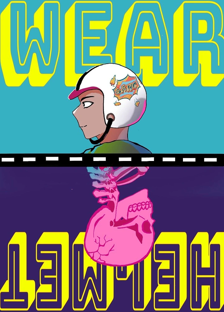 Helmets & Riding Gear creative ad: Bold typography drives helmet reminder