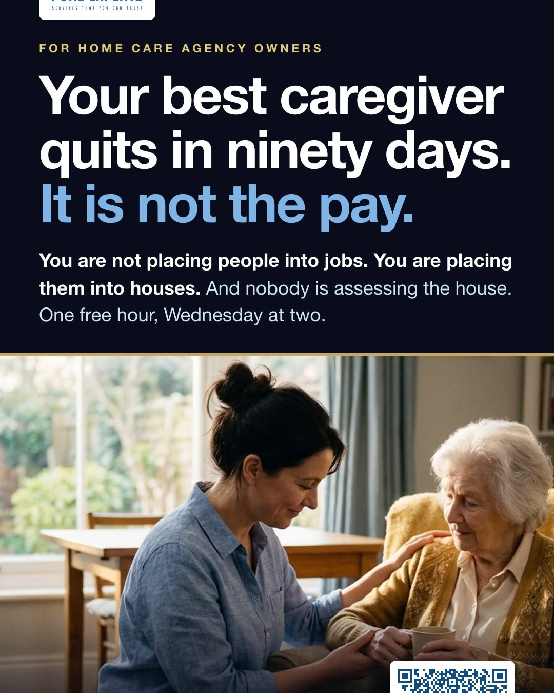 Instagram post: Provocative caregiver-retention copy hook