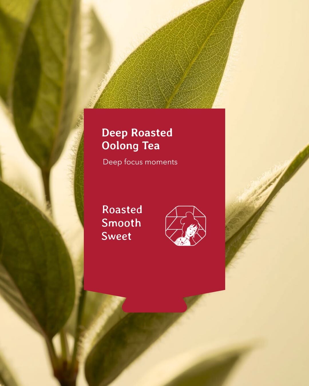Instagram post: Red bowl shape framing tea leaf, slide 5