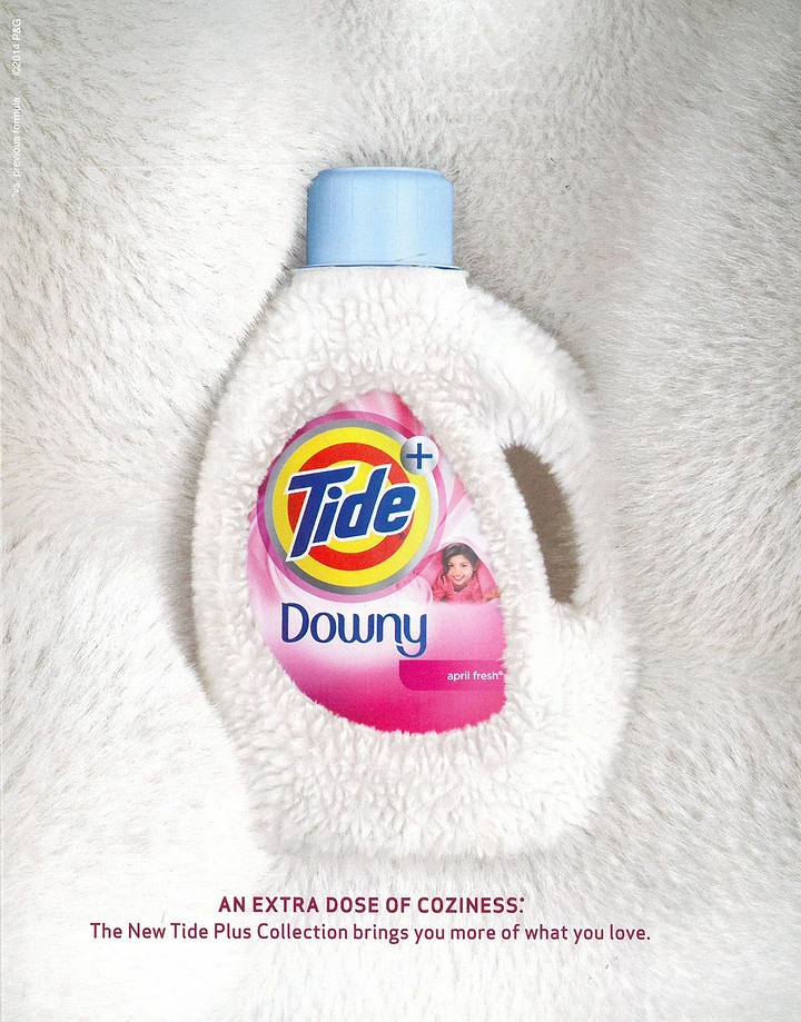 Laundry & Dry Cleaning creative ad: Detergent bottle made of fluffy fabric