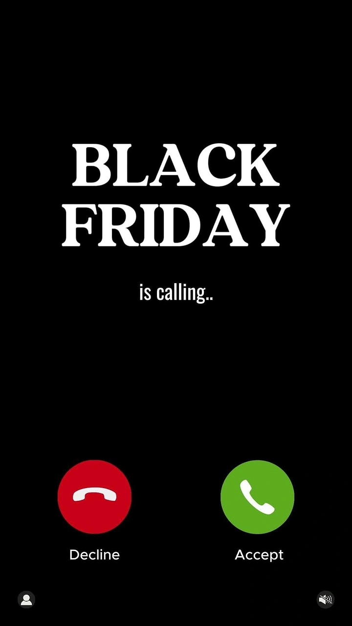 Black Friday creative ad: Smartphone incoming-call screen mockup