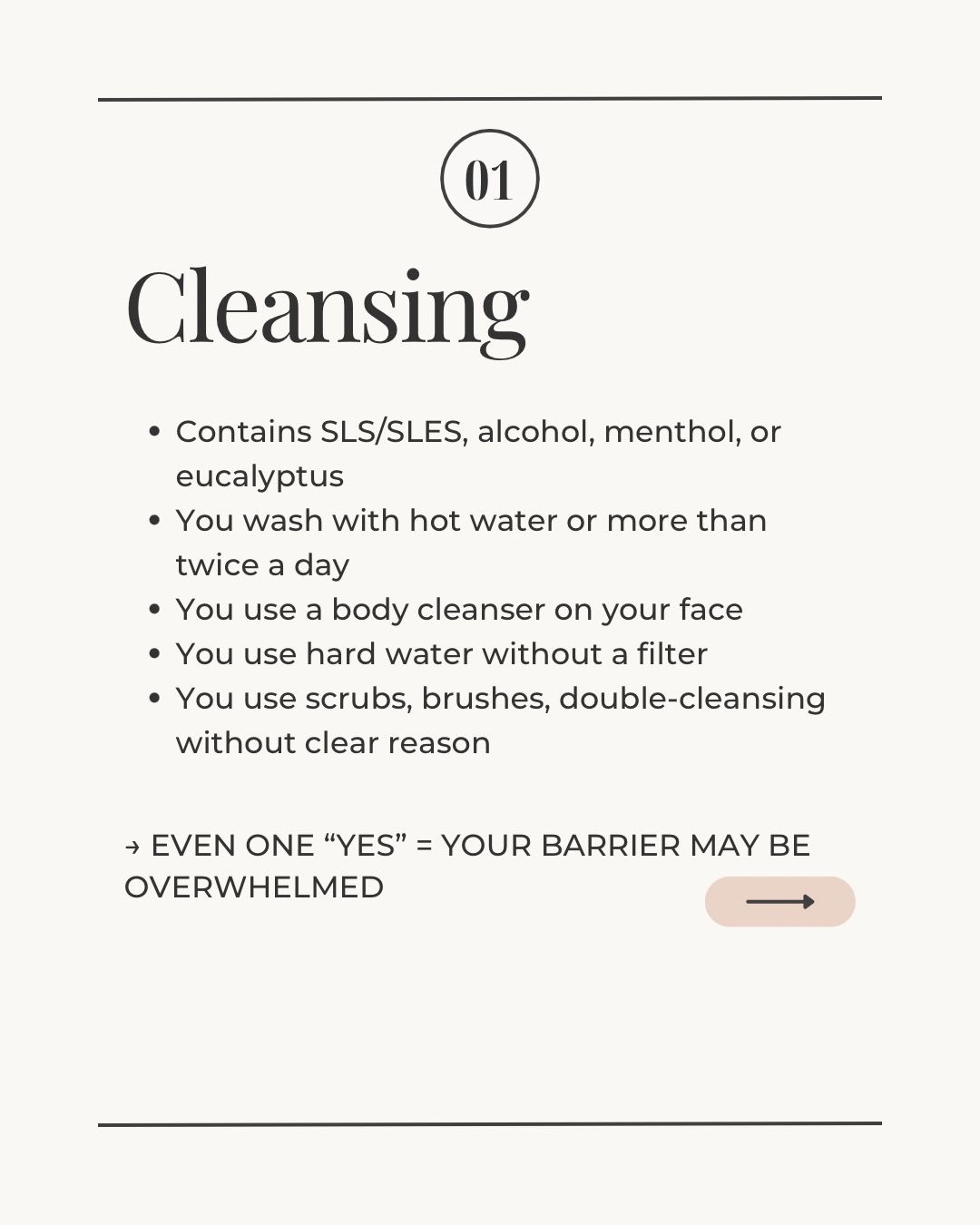 Instagram post: Split face irritated vs calm skin, slide 2