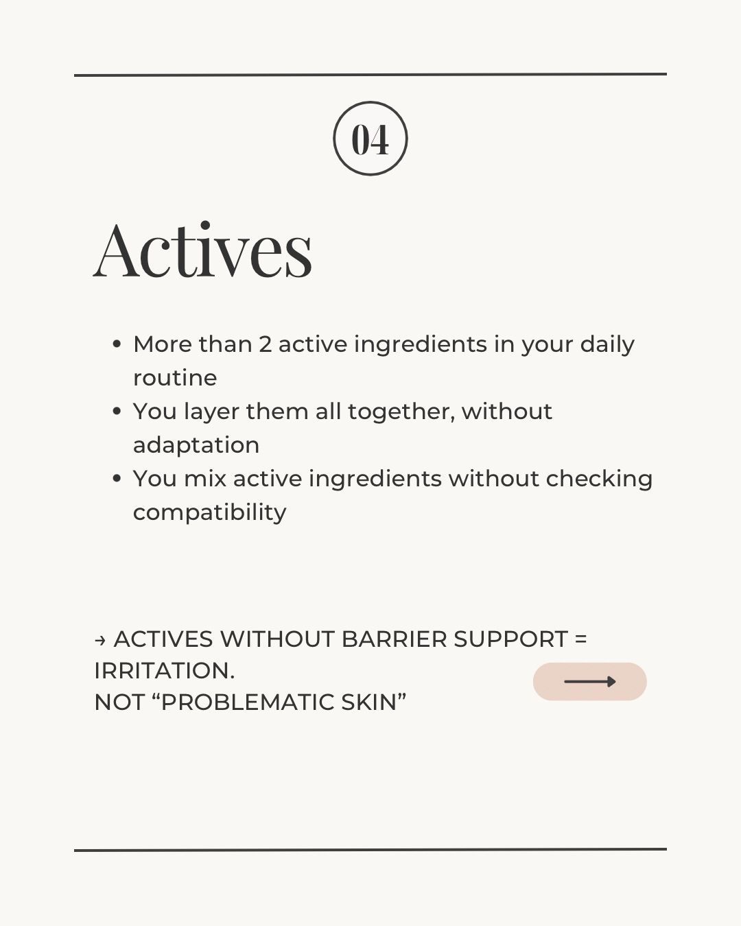 Instagram post: Split face irritated vs calm skin, slide 5