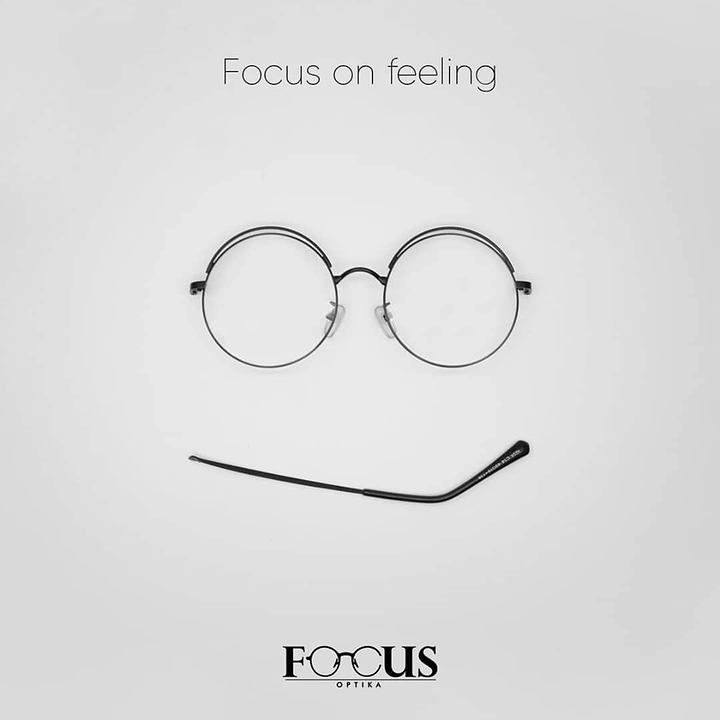 Opticians & Eye Care creative ad: Glasses and loose temple form a face