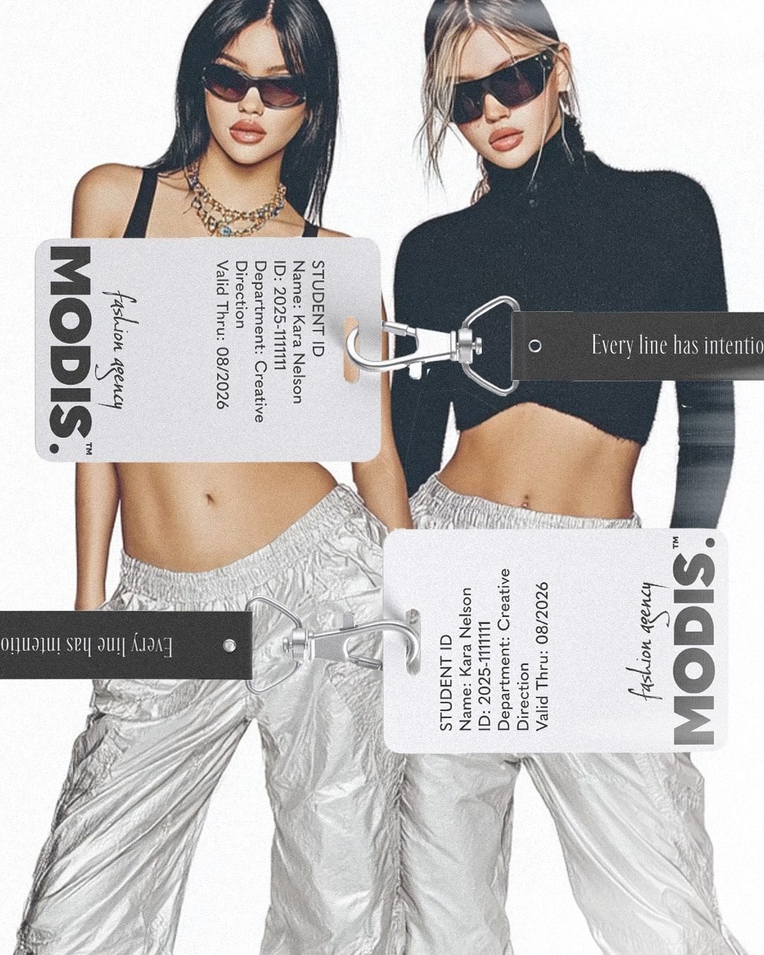 Instagram post: Clothing tags become a fashion-school layout