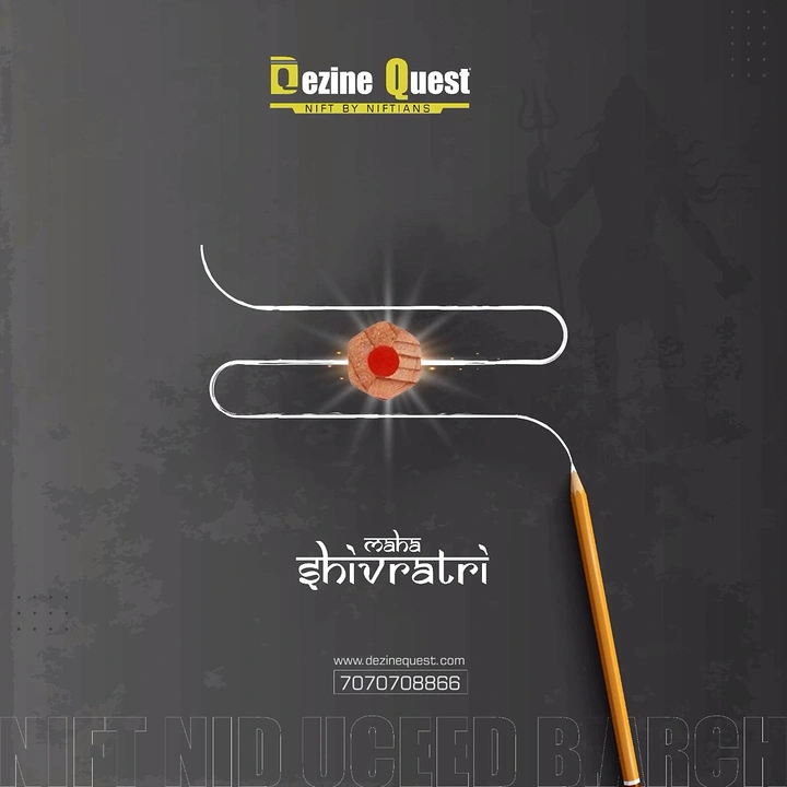 other-festival creative ad: Pencil drawing a tripundra line with a glowing pencil-wood tilak