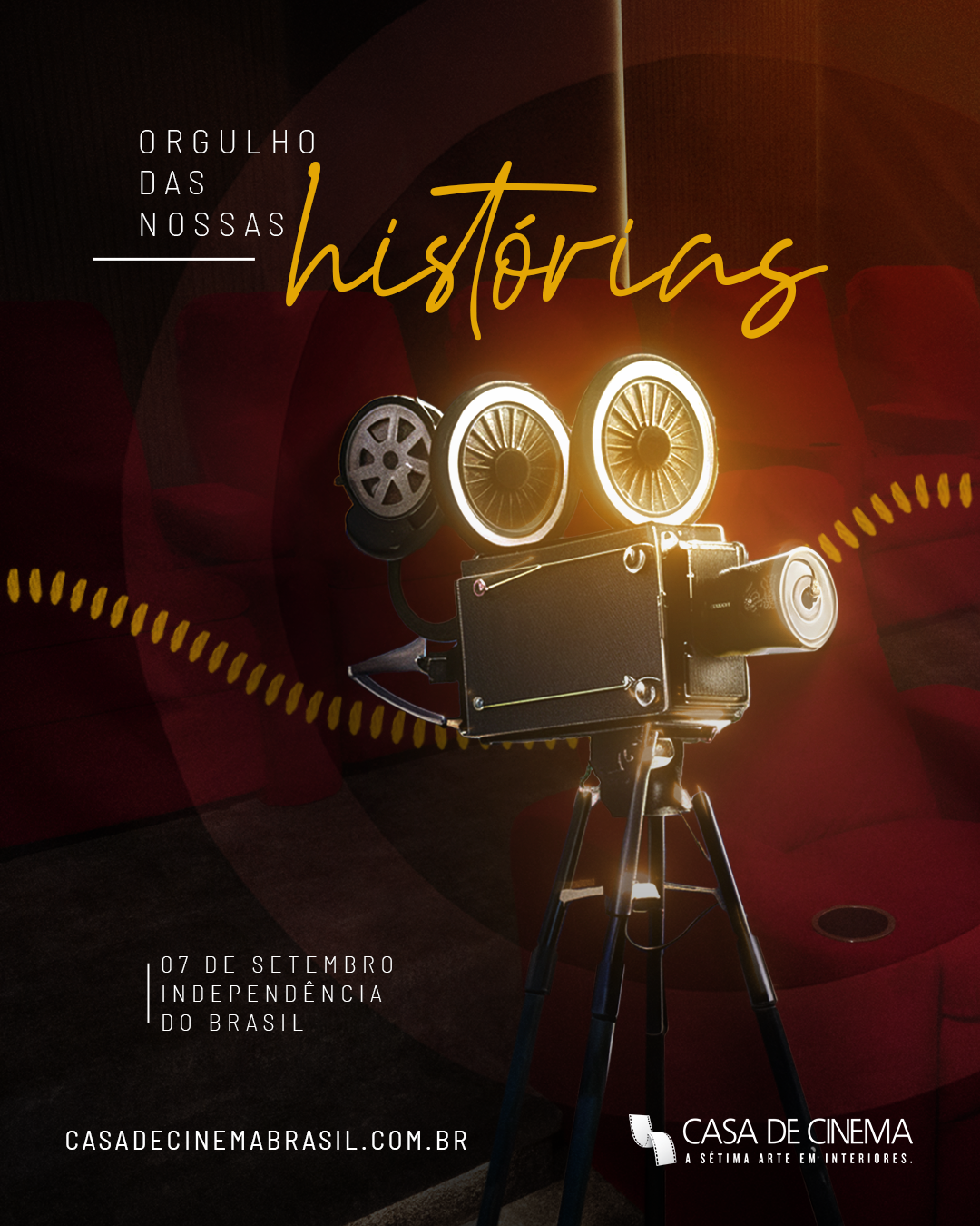 Instagram post: Projector reels echo Brazil independence
