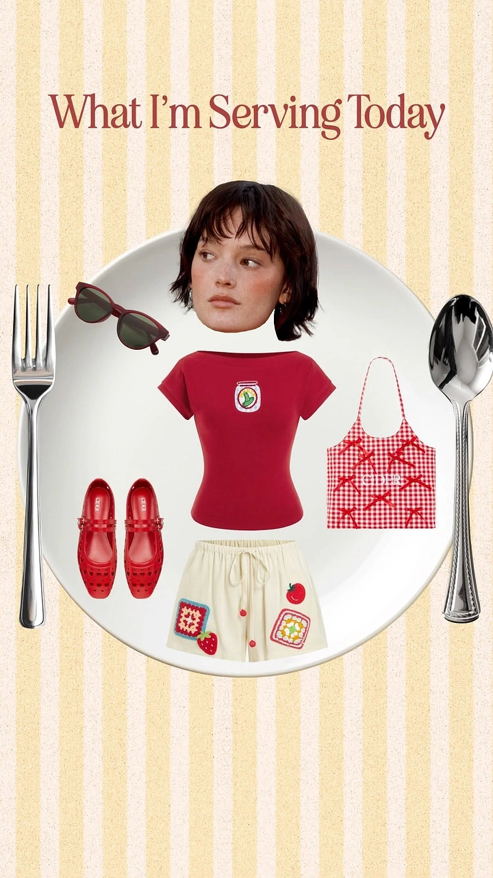 Plus-Size Fashion creative ad: Plate transforms outfit into serving metaphor
