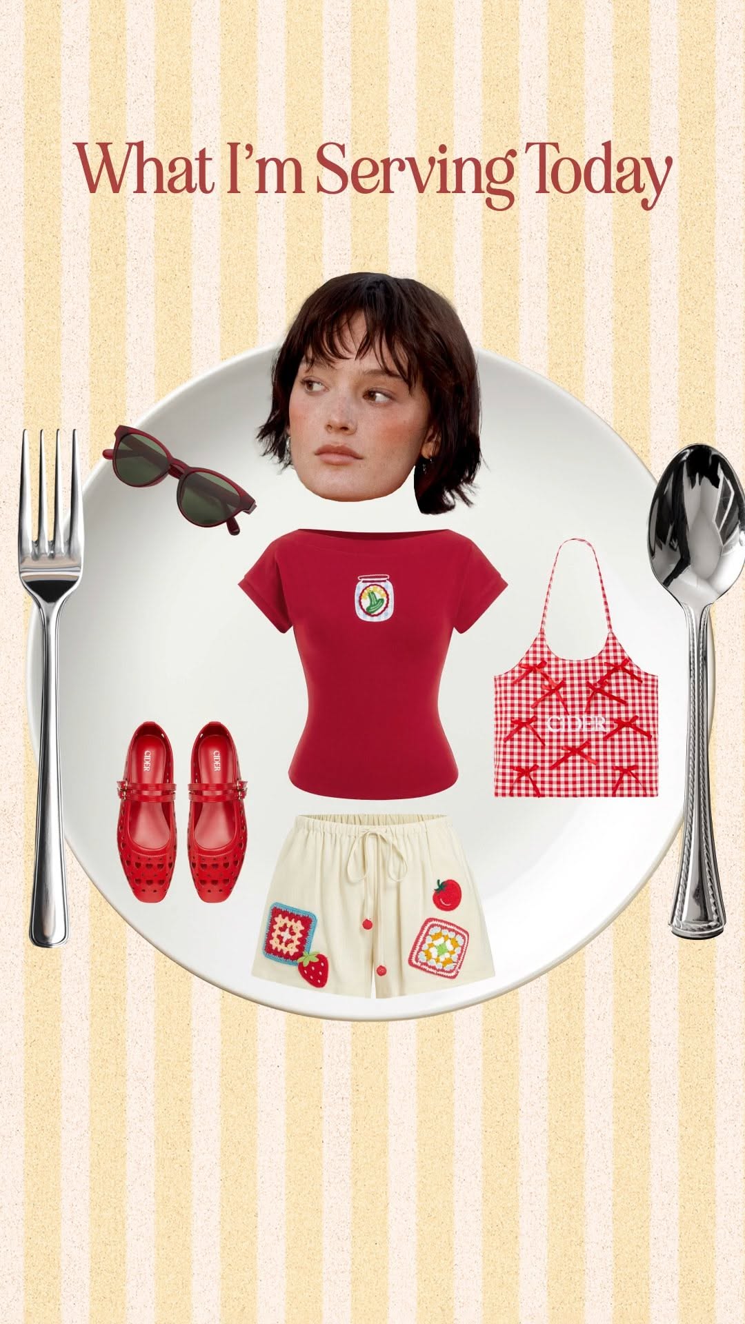 Story: Plate transforms outfit into serving metaphor