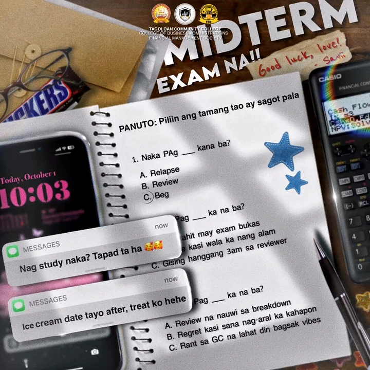 Test Prep & Exam Coaching creative ad: Exam sheet interrupted by witty messages
