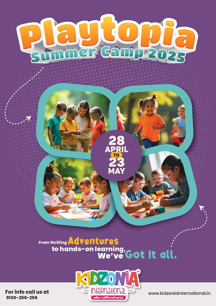 Summer Camps & Kids Activities creative ad: Interlocking photo collage feels playful