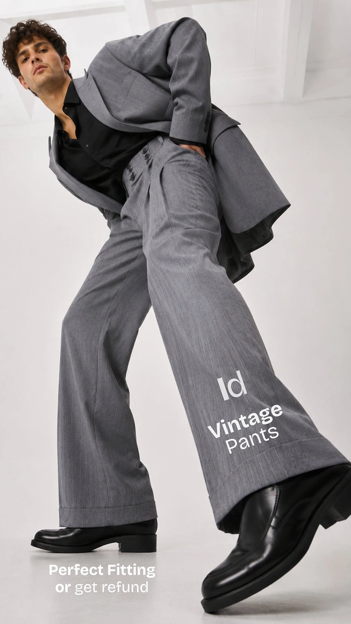 Men's Suits & Formal Wear creative ad: Unexpected oversized-suit composition
