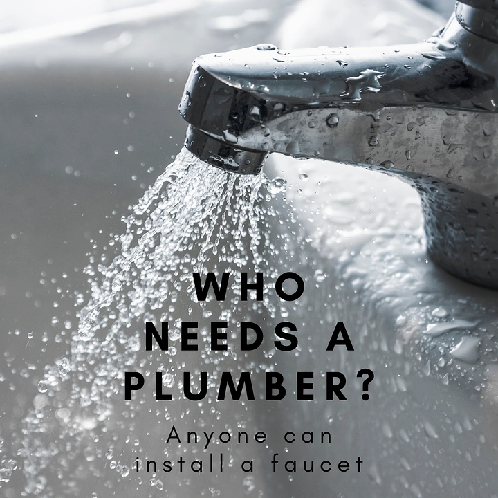 Plumbers creative ad: Spraying faucet with ironic DIY copy