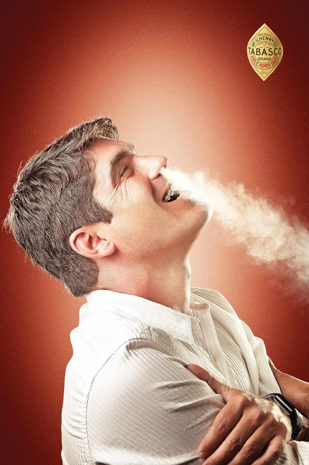 Story: Man breathing steam, Tabasco heat