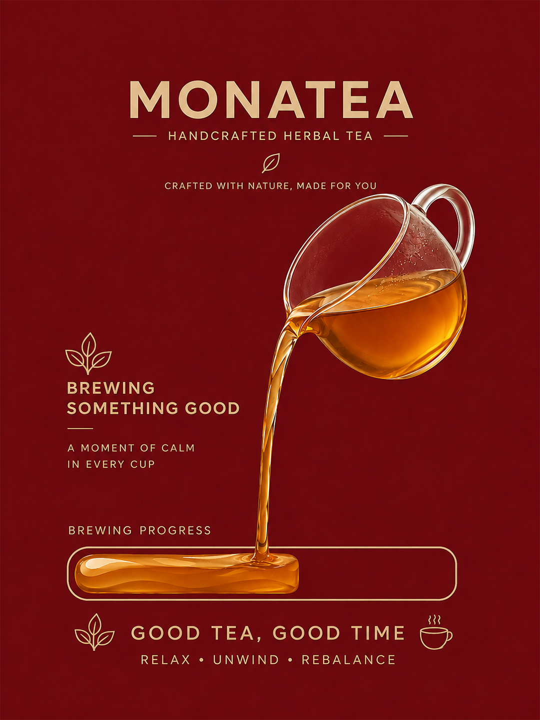 Instagram post: Poured tea fills progress bar