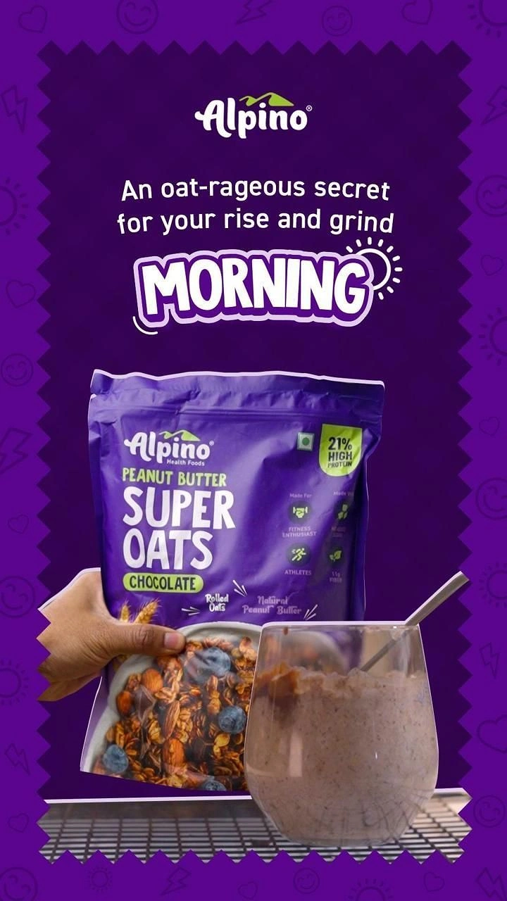 Breakfast Cereals & Oats creative ad: Oat pun anchors polished product ad
