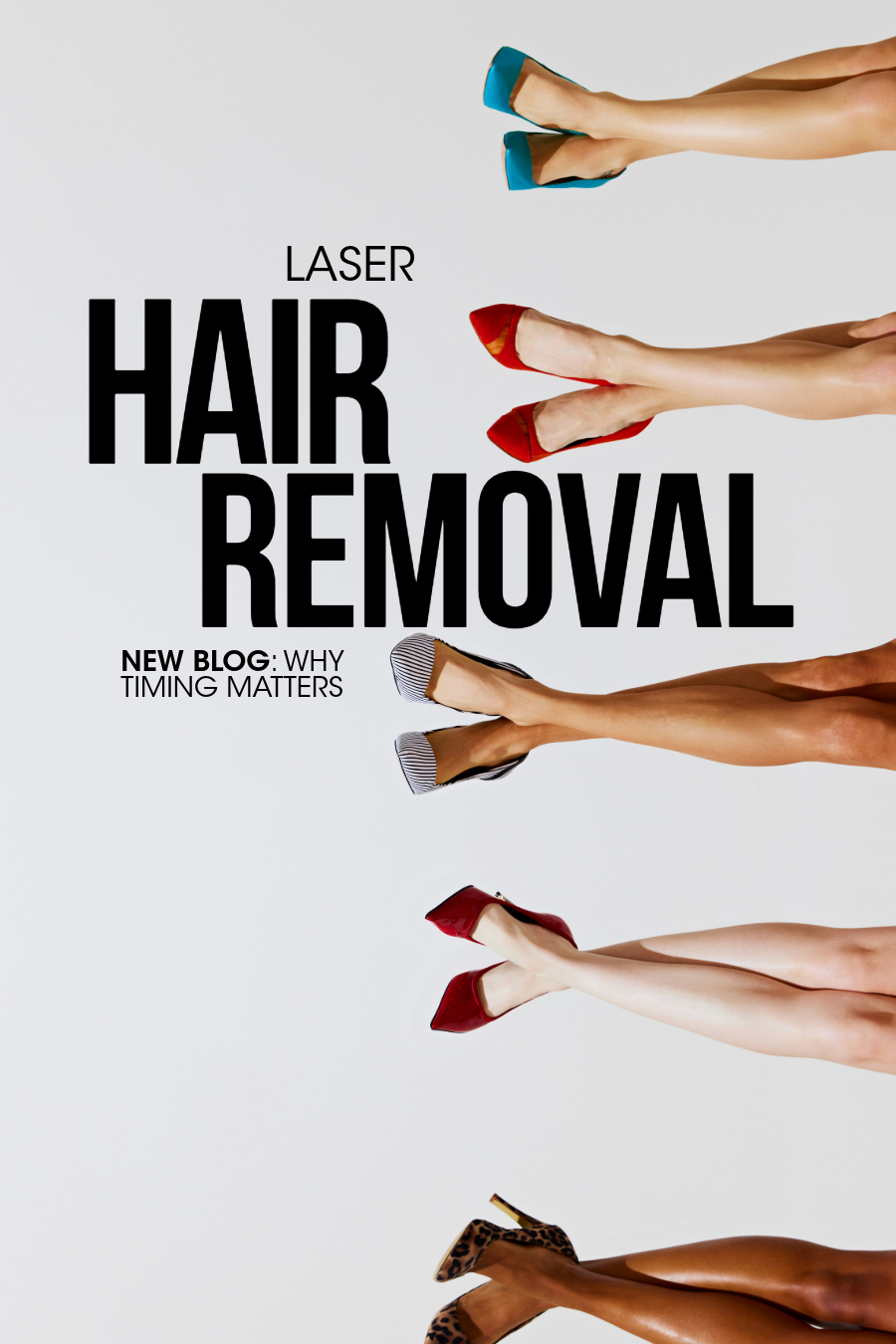 Story: Rows of legs in heels, bold type