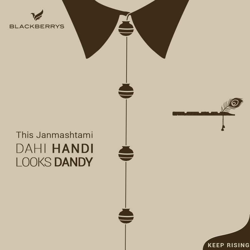 Shirt buttons as dahi handi pots, witty copy