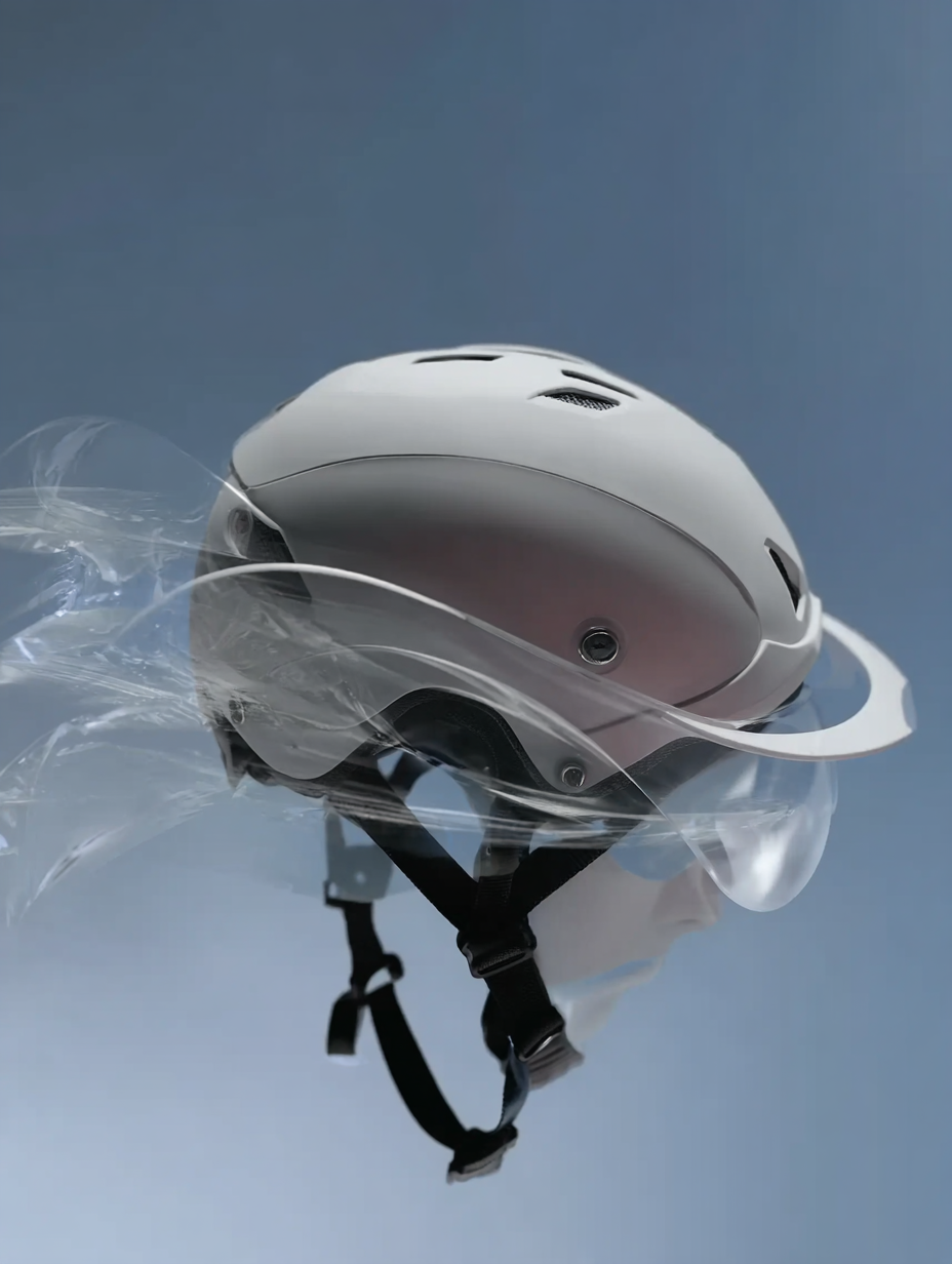Instagram post: Helmet framed by abstract airflow sculpture