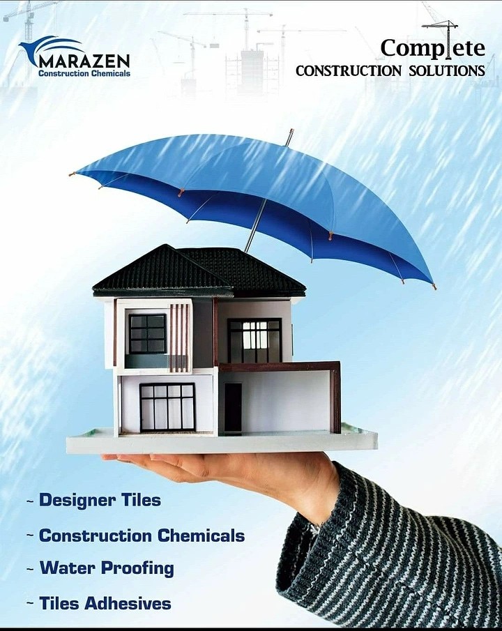 Waterproofing creative ad: Umbrella becomes protective roof metaphor