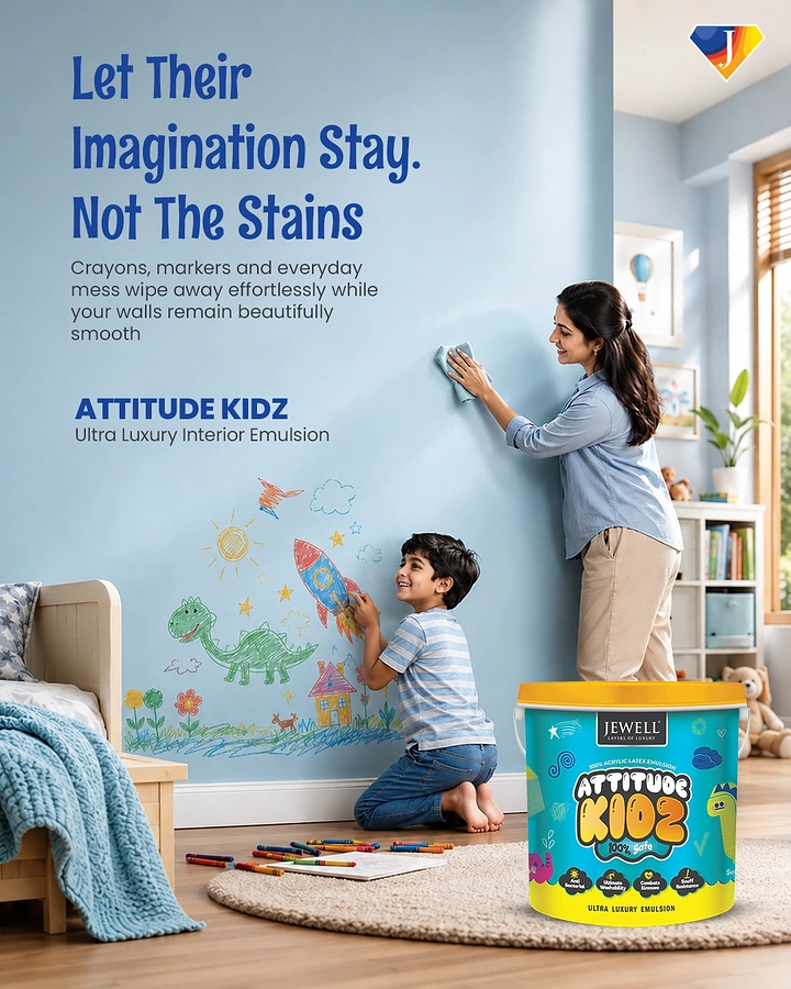 House Painters creative ad: Witty 'imagination stays, not stains' washable-paint copy