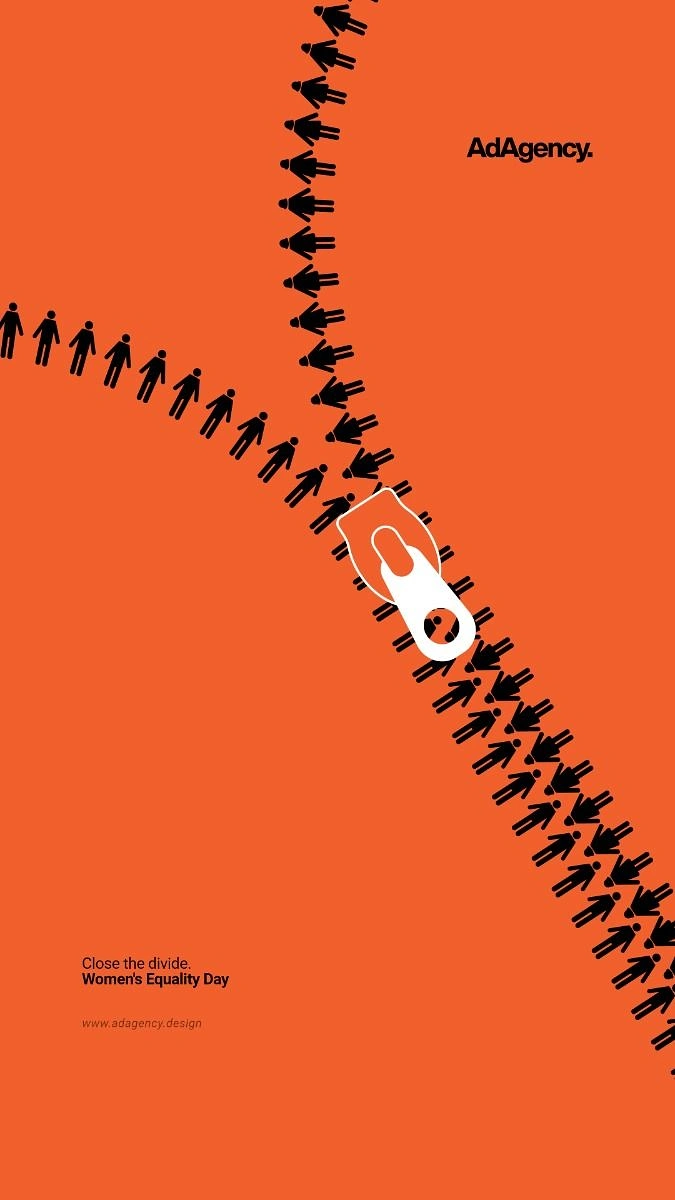 other-festival creative ad: Zipper formed from male and female restroom-style pictograms closing together