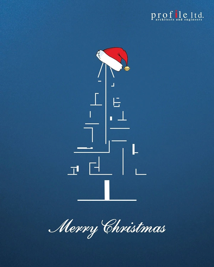 Christmas creative ad: Architectural floor plan shaped like a Christmas tree