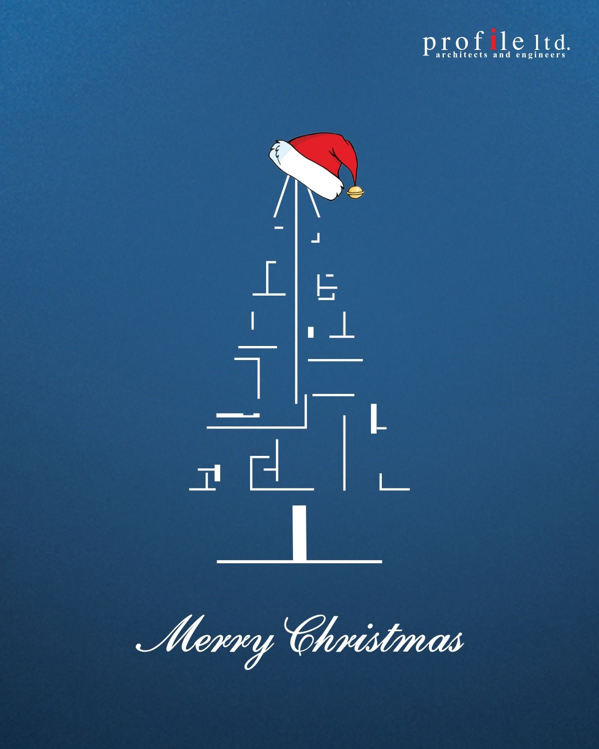 Christmas Instagram post: Architectural floor plan shaped like a Christmas tree