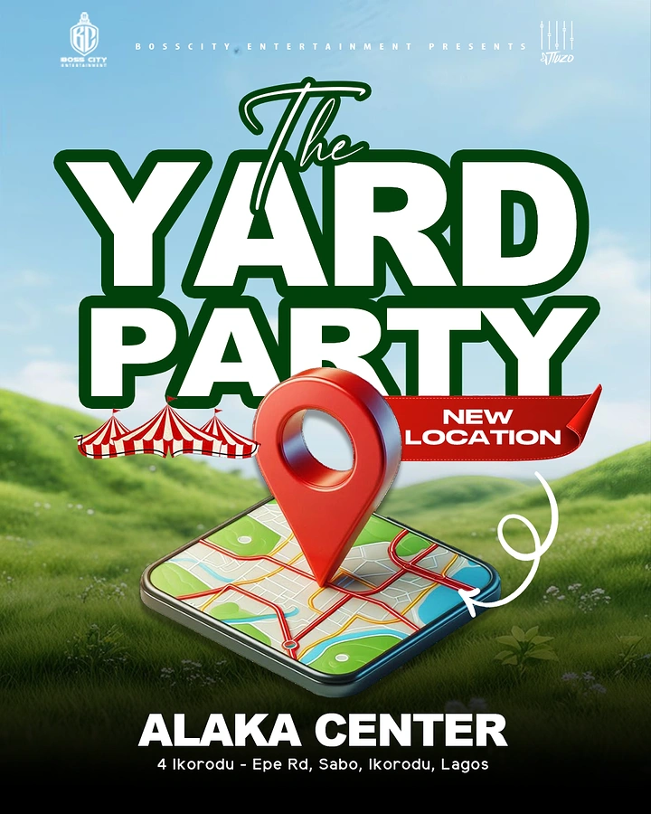 Party & Event Rentals creative ad: Location pin turns venue into destination