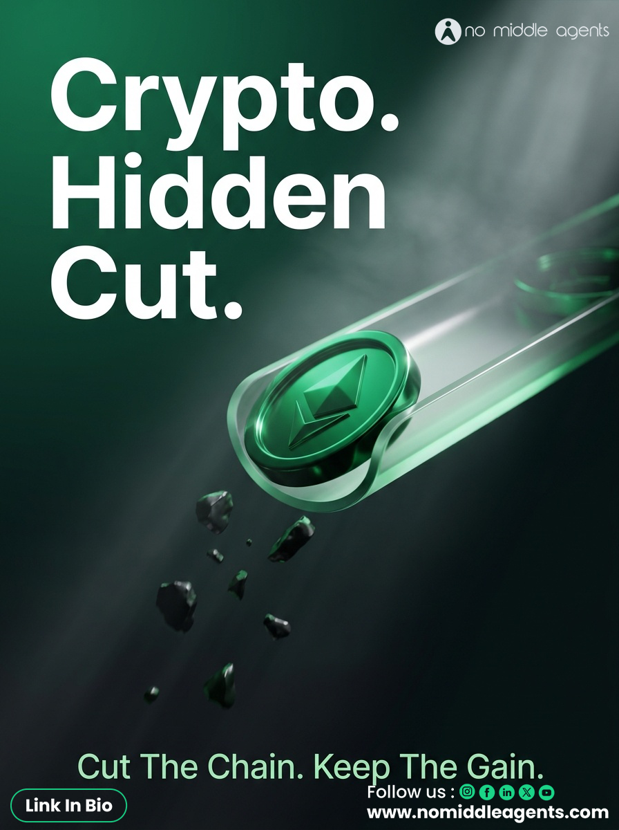 Instagram post: Green crypto coin sliding out of a glass tube