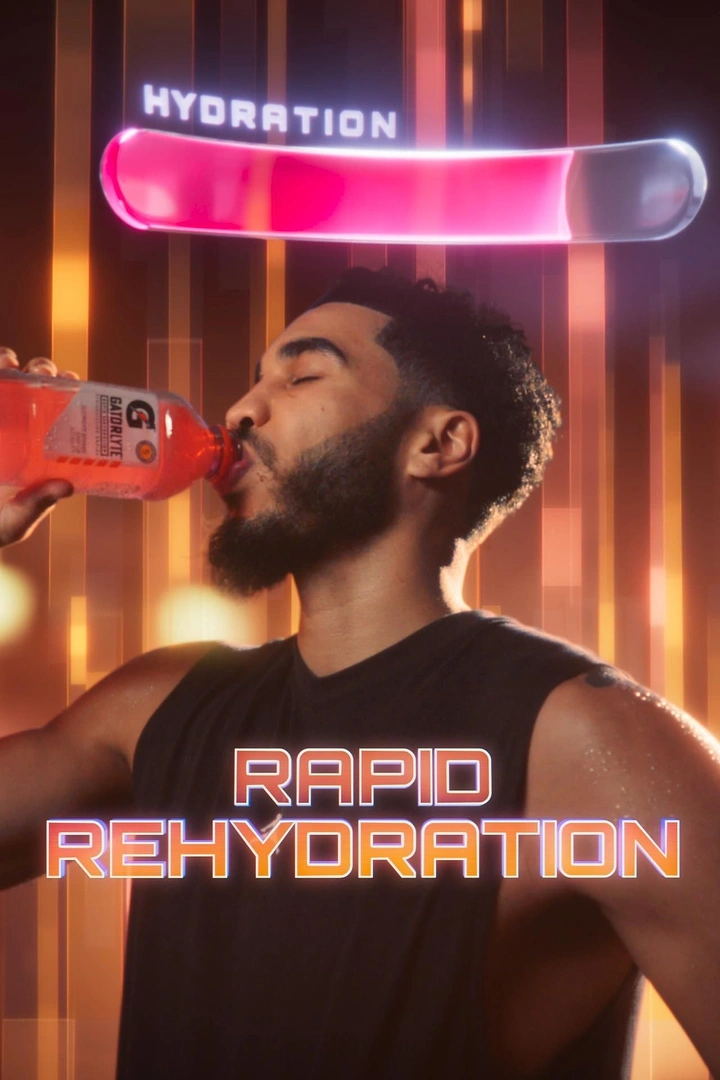 Energy & Sports Drinks creative ad: Neon hydration bar creates strong visual metaphor