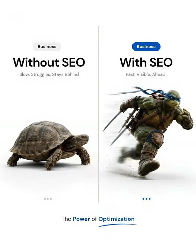 Agency creative ad: Turtle vs ninja turtle SEO pun
