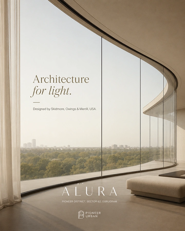 Architects & Architecture Firms creative ad: A luxurious curved glass interior overlooking a city and forest