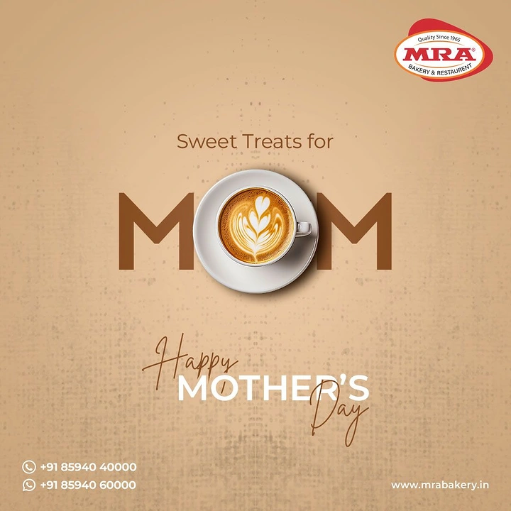 Mother's Day creative ad: Top-down latte cup forming the O in MOM