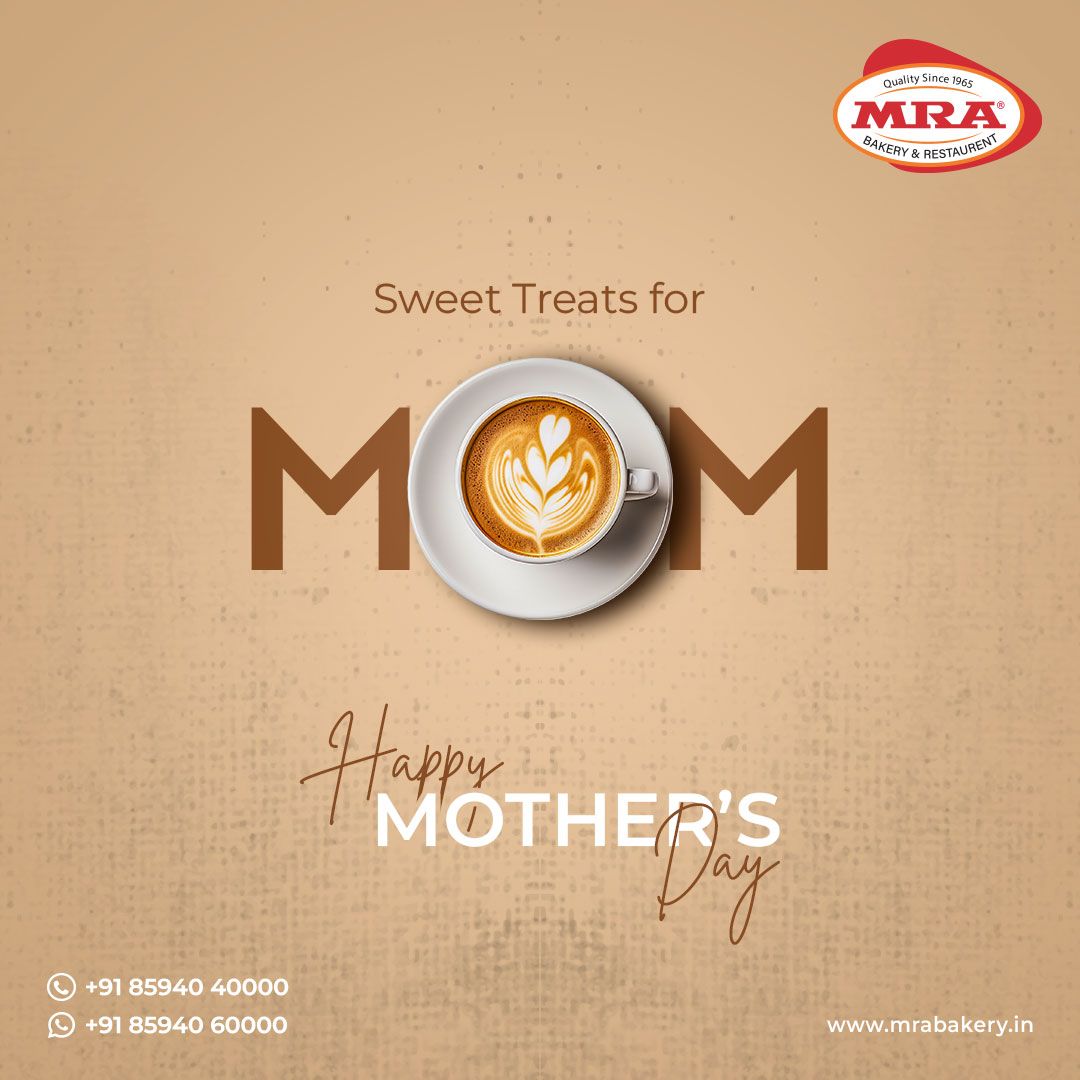 Top-down latte cup forming the O in MOM