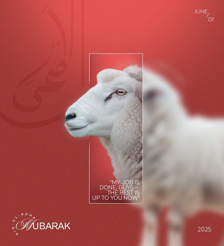 Eid Al Adha creative ad: Witty sheep 'my job is done' copy