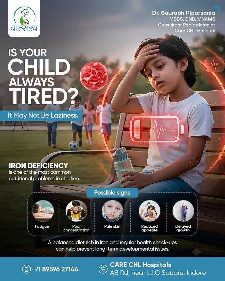 Pediatricians & Children's Clinics creative ad: Tired child paired with battery metaphor