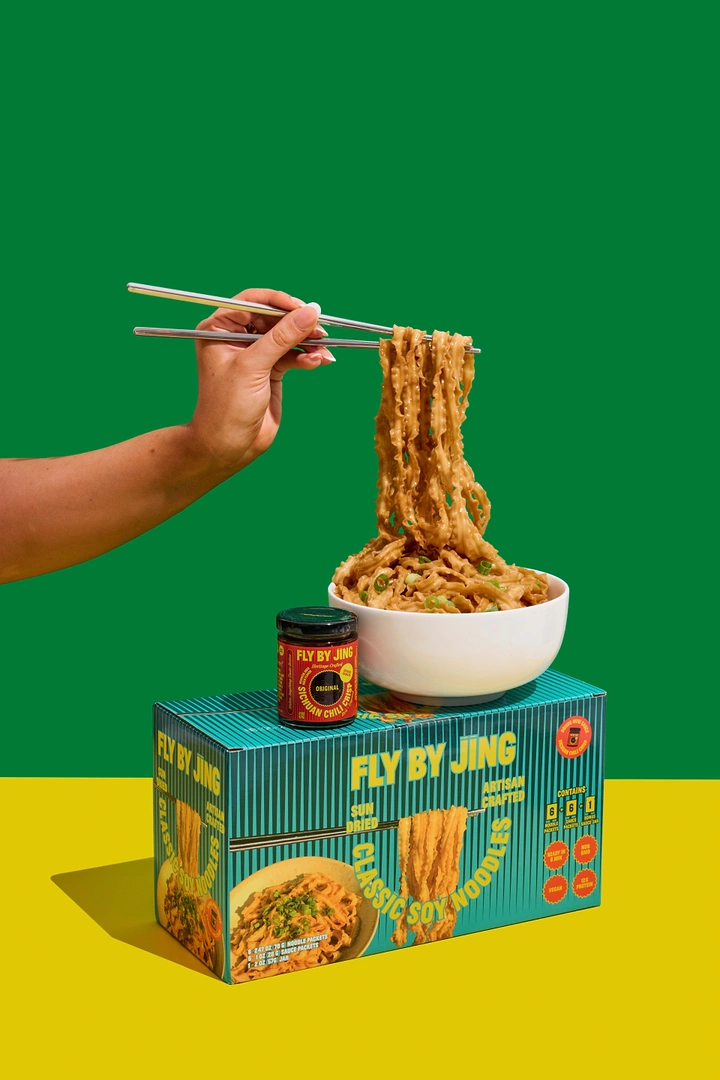 Instant Noodles & Pasta Brands creative ad: Noodles rise dramatically from packaging