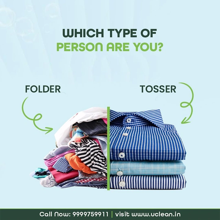 Laundry & Dry Cleaning creative ad: Folder vs tosser split personality quiz