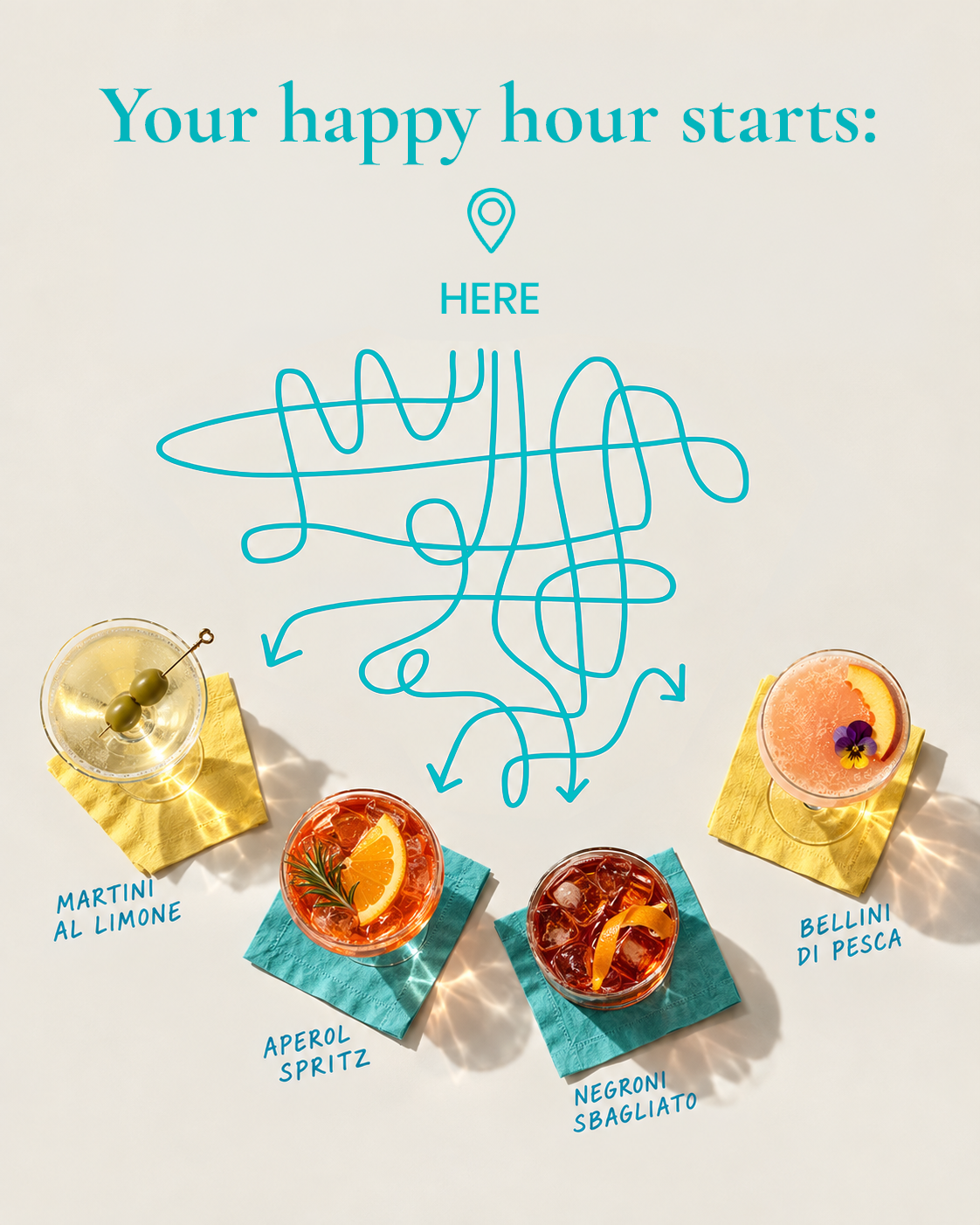 Instagram post: Maze metaphor leads toward cocktails