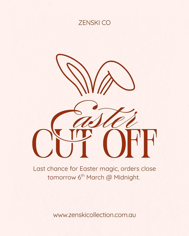 Easter creative ad: Line-drawn bunny ears rising above script-and-serif lettering