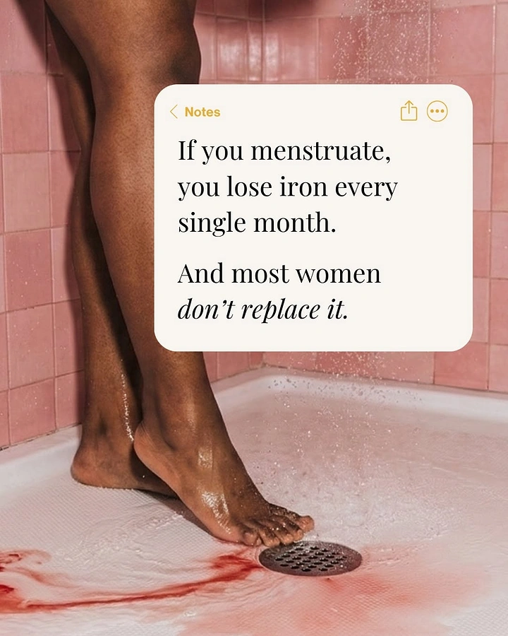 Period Care & Feminine Hygiene creative ad: Shower scene reinforces iron-loss message