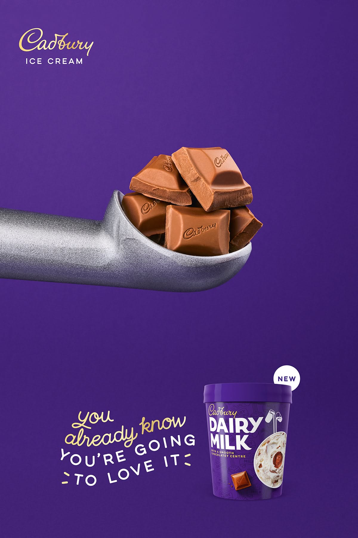 Poster: Ice cream scoop filled with milk chocolate chunks