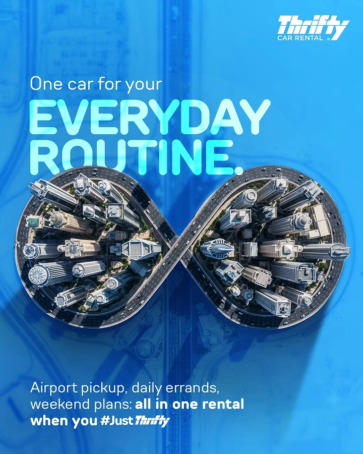 Car Rental creative ad: City-built infinity loop for everyday routine